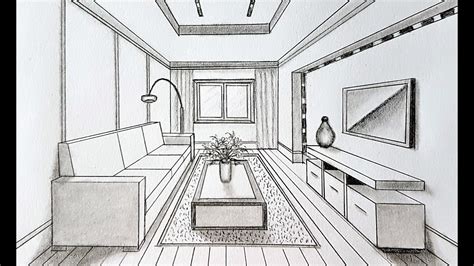 How to Draw a Living Room using 1.